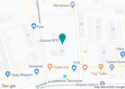 Общеобразовательная школа І-ІІІ ступеней № 37 на карте Общеобразовательная школа І-ІІІ ступеней № 37 на карте