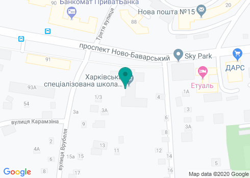 Специализированная школа І-ІІІ ступеней № 93 на карте Специализированная школа І-ІІІ ступеней № 93 на карте