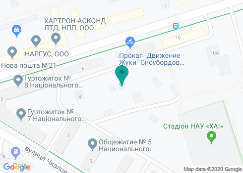 Детский сад Национального аэрокосмического университета имени Жуковского «ХАИ» на карте Детский сад Национального аэрокосмического университета имени Жуковского «ХАИ» на карте