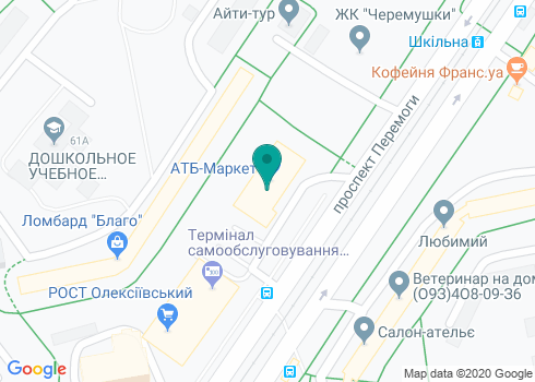 Банкомат Аваль в супермаркете АТБ на карте Банкомат Аваль в супермаркете АТБ на карте
