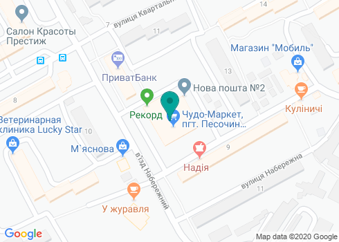 Ночной клуб - ресторан «Pesok» (Песок) в Песочине на карте