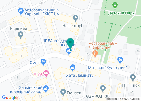 Оформление воздушными шарами «Idea воздушные шары» на карте