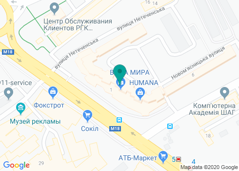 Сеть магазинов «Humana» на карте