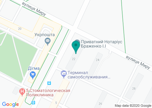 Частный нотариус Браженко Инна Ивановна на карте