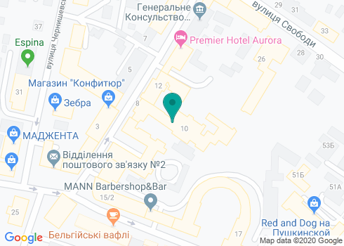Ресторан «Аристократ» в гостинице «Аврора» на карте