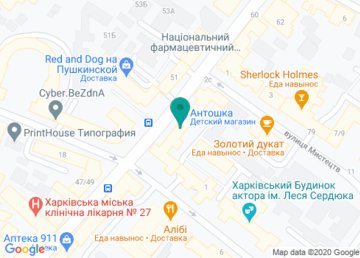 Антошка, детская парикмахерская на Пушкинской на карте Антошка, детская парикмахерская на Пушкинской на карте