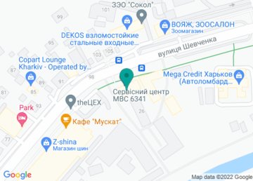 Отдел контроля за оборотом оружия ГУНП в Харьковской области на карте Отдел контроля за оборотом оружия ГУНП в Харьковской области на карте