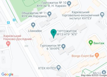 Общежитие № 13, НТУ «ХПИ» на карте Общежитие № 13, НТУ «ХПИ» на карте