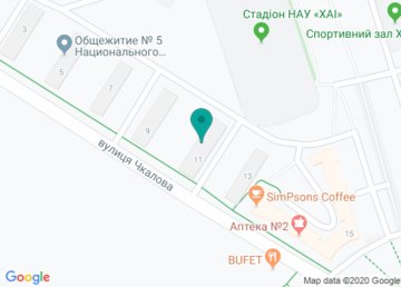 Общежитие № 2, Харьковский Аэрокосмический Университет (ХАИ) на карте Общежитие № 2, Харьковский Аэрокосмический Университет (ХАИ) на карте