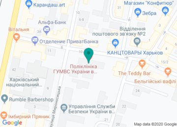 Сектор медицинского обеспечения ГУМВД Украины в Харьковской области на карте