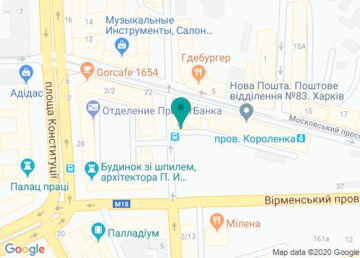 Французский центр города Харькова на карте Французский центр города Харькова на карте