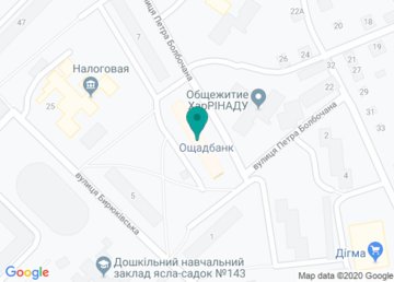Банк «Ощадбанк», Отделение № 10020/0080 на карте