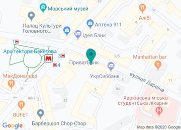 Кондитерская сеть «Перша Цукерня Слобожанщини» на карте Кондитерская сеть «Перша Цукерня Слобожанщини» на карте