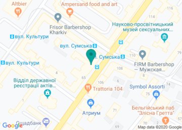 Свадебный салон «White Dream» на Сумской на карте Свадебный салон «White Dream» на Сумской на карте