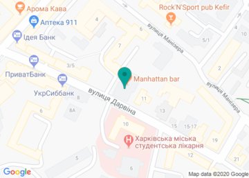 Клуб «Churchill's Music Pub» (Клуб Черчилль) на Дарвина на карте Клуб «Churchill's Music Pub» (Клуб Черчилль) на Дарвина на карте