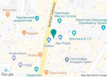 Фирменный магазин «Roshen» на Сумской на карте Фирменный магазин «Roshen» на Сумской на карте