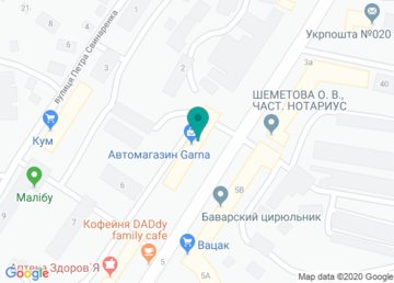 Автомагазин на Баварии «Garna» на карте Автомагазин на Баварии «Garna» на карте