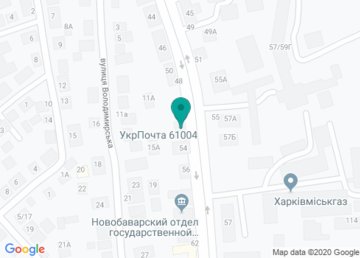 Почтовое отделение связи № 4 (Индекс 61004) на карте Почтовое отделение связи № 4 (Индекс 61004) на карте