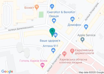 Медицинская лаборатория «Invivo», пункт забора материала на Данилевского на карте