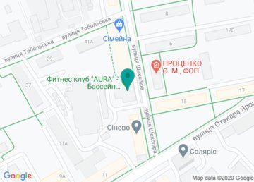 Аура, фитнес клуб на Шекспира на карте Аура, фитнес клуб на Шекспира на карте