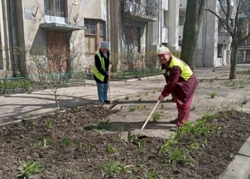 Харьковские дворники убирают придомовые территории Харьковские дворники убирают придомовые территории