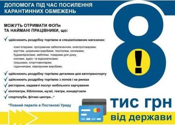 Кто может получить помощь от государства в размере 8 тыс. грн?
