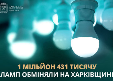На Харківщині обміняли вже майже півтора мільйона лампочок