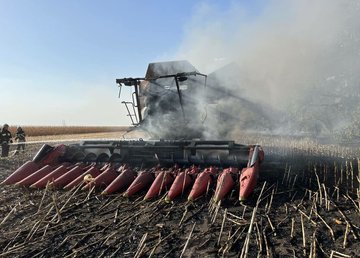 На Харківщині під час польових робіт підірвався комбайн