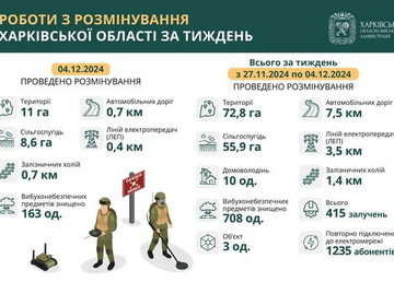 На Харківщині за тиждень виявили та знищили більше 700 вибухонебезпечних предметів На Харківщині за тиждень виявили та знищили більше 700 вибухонебезпечних предметів