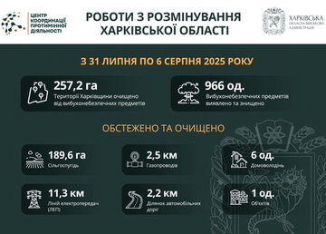 На Харківщині за тиждень виявили та знищили майже 1000 вибухонебезпечних предметів