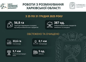 На Харківщині за тиждень виявили та знищили майже 400 вибухонебезпечних предметів
