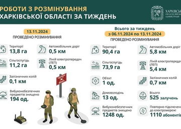 На Харківщині за тиждень виявили та знищили понад 1200 вибухонебезпечних предметів На Харківщині за тиждень виявили та знищили понад 1200 вибухонебезпечних предметів