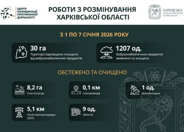 На Харківщині за тиждень виявили та знищили понад 1200 вибухонебезпечних предметів