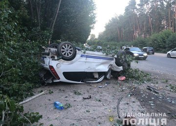 Полиция выясняет обстоятельства опрокидывания автомобиля в Холодногорском районе