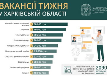 Вакансії тижня у Харківській області
