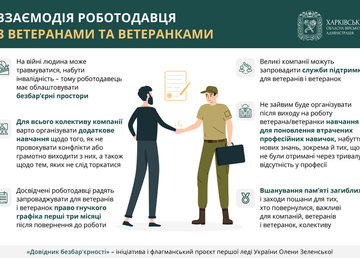 Взаємодія роботодавця з ветеранами та ветеранками – детально в «Довіднику безбар’єрності»