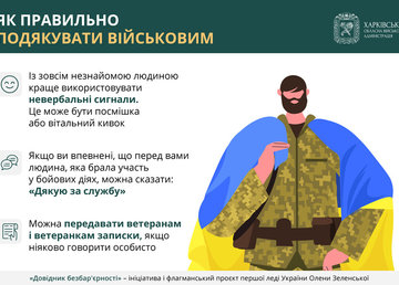 Як правильно подякувати військовим – читайте в «Довіднику безбар’єрності»