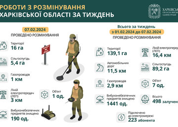 За тиждень у Харківській області знешкодили понад 1400 вибухонебезпечних предметів