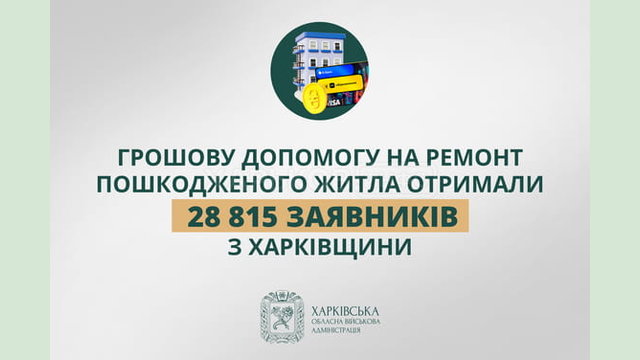 «Грошову допомогу на ремонт пошкодженого житла отримали 28 815 заявників з Харківщини», - Олег Синєгубов