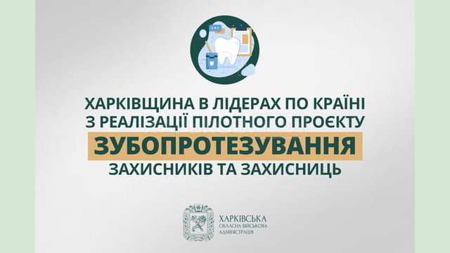 Харківщина в лідерах по країні з реалізації пілотного проєкту зубопротезування захисників та захисниць