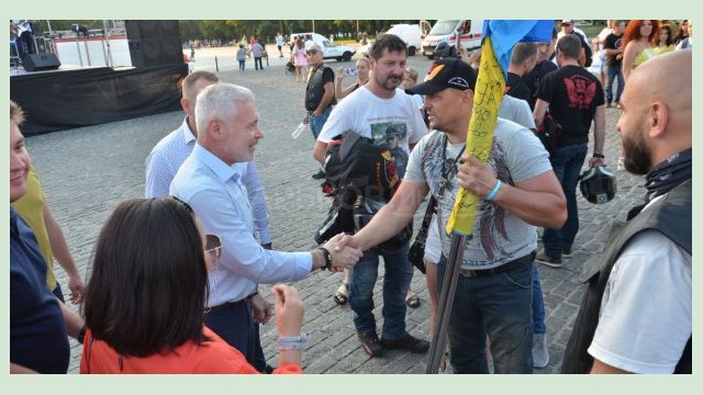 Харьковчане встретили участников Всеукраинского мотопробега