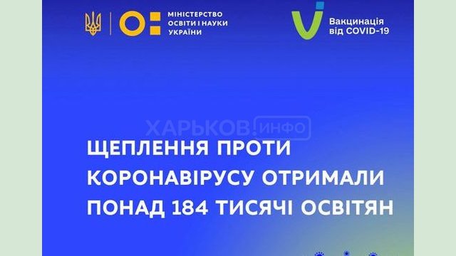 Харьковщина - в пятерке лидеров в Украине по вакцинации педагогов Харьковщина - в пятерке лидеров в Украине по вакцинации педагогов