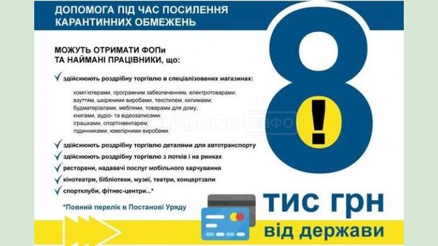 Кто может получить помощь от государства в размере 8 тыс. грн?