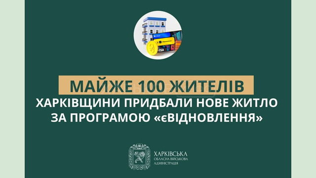 Майже 100 жителів Харківщини придбали нове житло за програмою «єВідновлення»