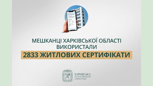 «Мешканці Харківщини використали 2833 житлових сертифікати», - Олег Синєгубов