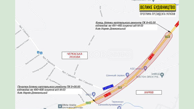 На дороге Киев – Харьков – Довжанский капитально отремонтируют участок