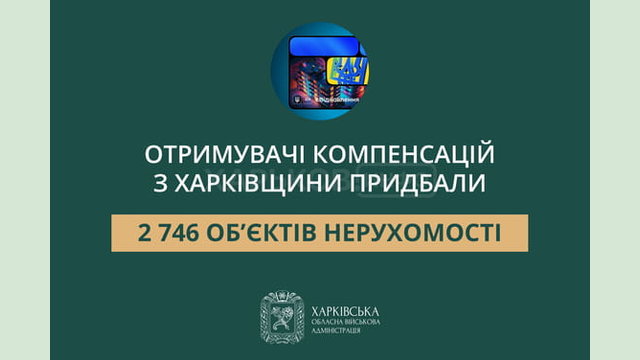 «Отримувачі компенсацій з Харківщини придбали 2 746 об’єктів нерухомості», - Олег Синєгубов «Отримувачі компенсацій з Харківщини придбали 2 746 об’єктів нерухомості», - Олег Синєгубов