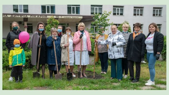 В больнице №16 поздравили детей и высадили «Аллею надежды» В больнице №16 поздравили детей и высадили «Аллею надежды»