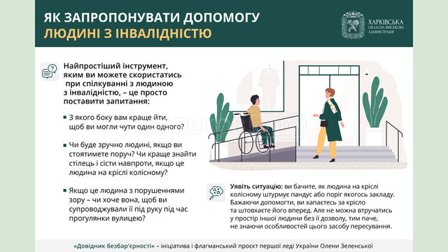 Як запропонувати допомогу людині з інвалідністю – подробиці в «Довіднику безбар’єрності»