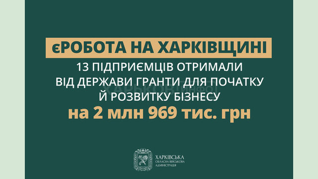 За програмою єРобота підприємці Харківщини отримали гранти майже на 3 мільйони гривень на розвиток бізнесу